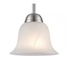  Pendant Light Fixture with Bell Shaped Glass Shade