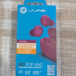 JLab Go Pop ANC True Wireless Bluetooth Earbuds Fuchsia
