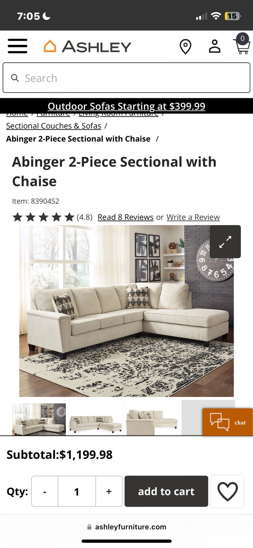 Sectional with chaise
