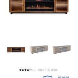 Graceland Bourbon and Black 86" Fireplace TV Stand