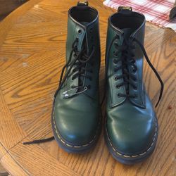 Dr. Martens 1460 Smooth Leather Boots In Green
