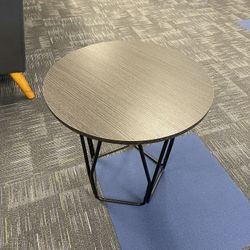 Black Round Wooden Side Table
