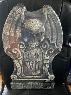 NEW - 23” Pure Evil Styrofoam Tombstone Gravestone- Halloween