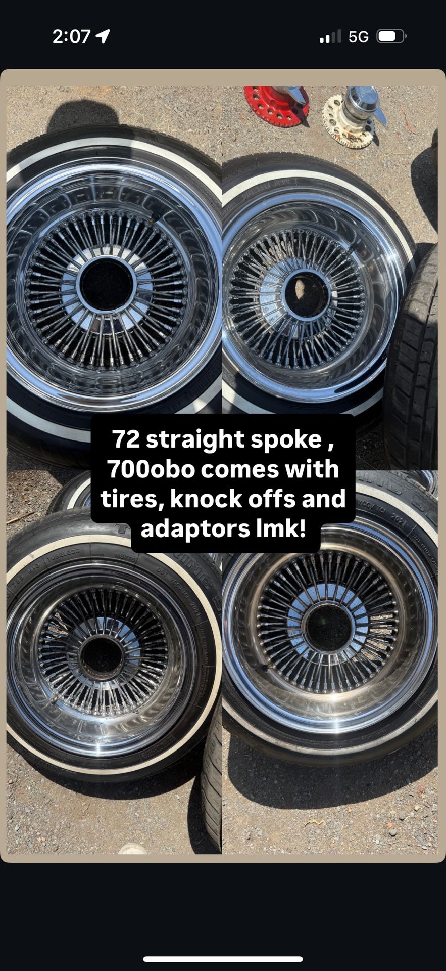 72 Straight Spoke Lowrider Wheels 