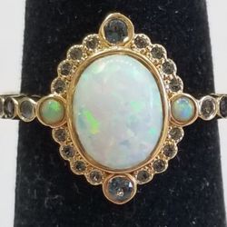 Ring 14kt. Opal And Saphire 