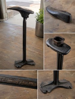 Antique Cast Iron L.M. Ostrom Staymaker Cobbler Stand – Late 1800s