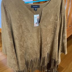 Leather Look Poncho