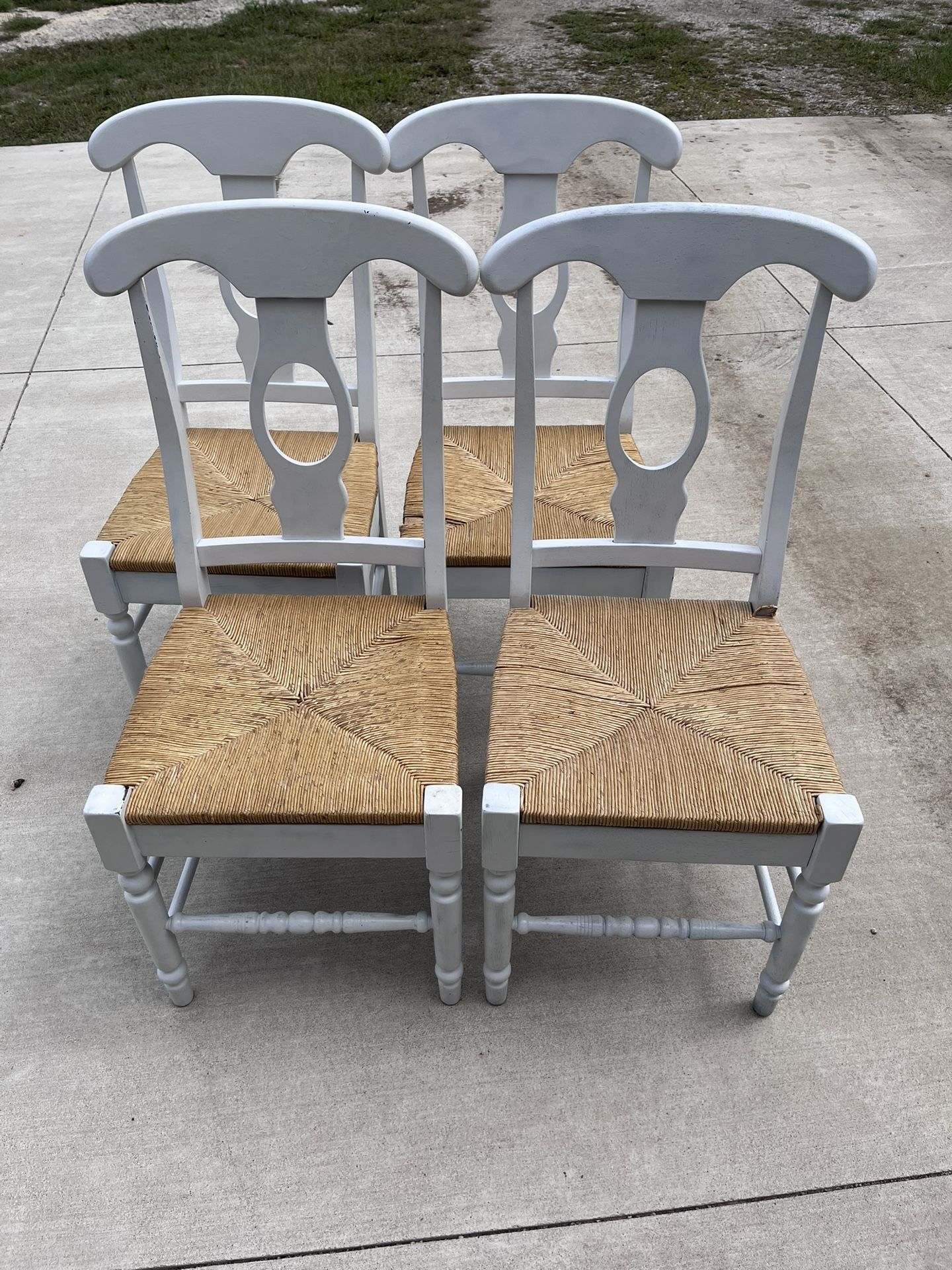 4 Rush-Seat Chairs