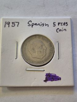 1957 Spain Franco Caudillo 5 PTAS coin