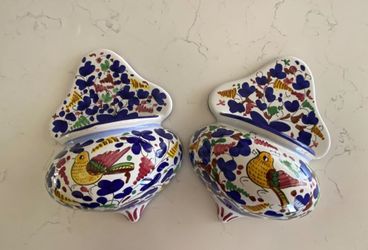 Italian hand painted wall planters