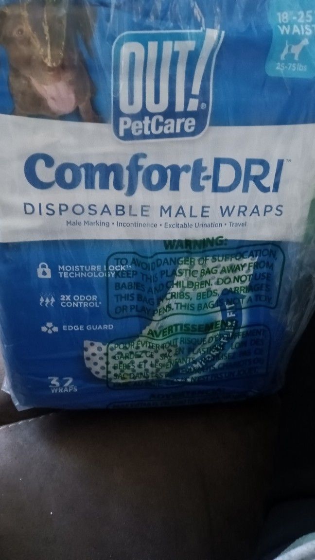 New Comfort-Dri Disposable Male Wraps Size M/L