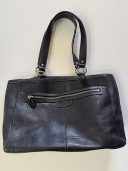 Coach Leather Tote Purse – Black, Large
