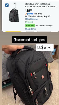 Rolling Backpack Wheels travel back bag suitcase carry on luggage - Water-Resistant, 17.3" Laptop Compartment, Ideal Carry-On for Overnight Travel, Co