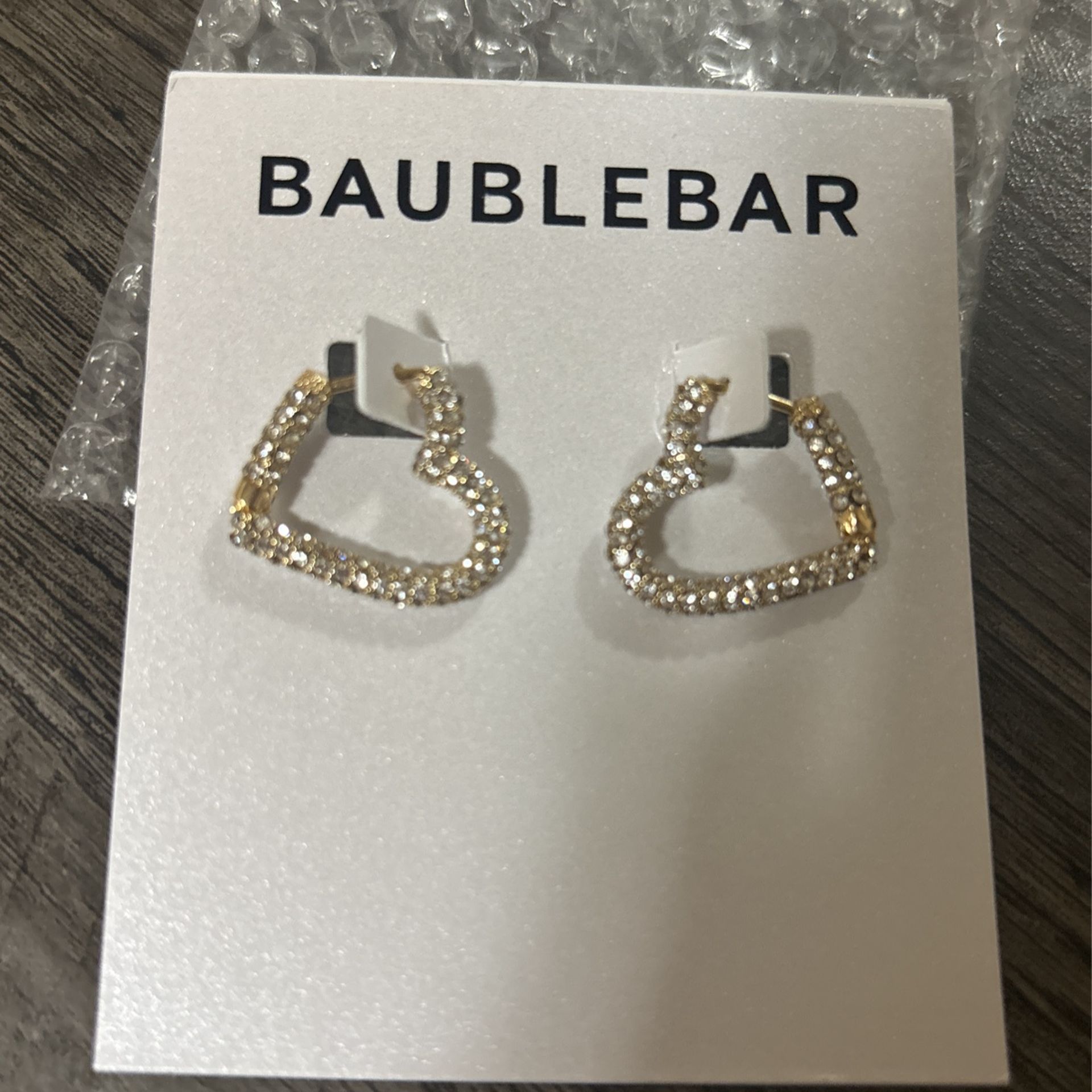 Baublebar Nwt Heart Rhinestones Earrings 