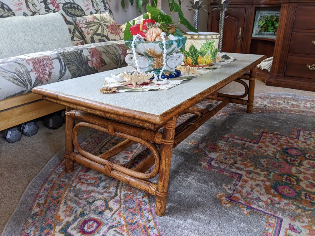 Vintage Bamboo Coffee Table