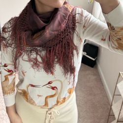 Silk scarf with hand painting from Sedona