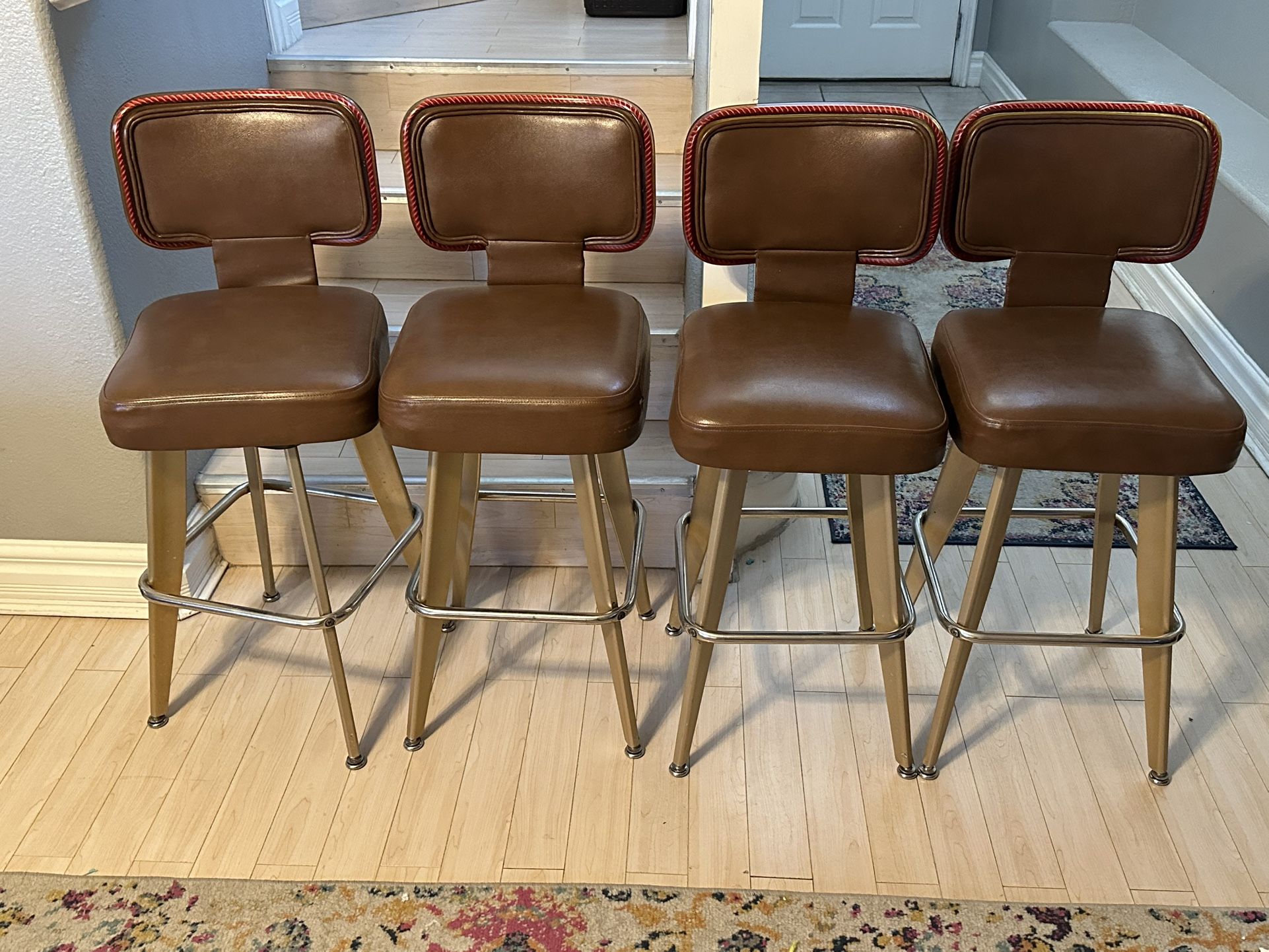 Brown Casino Bar Stools Set of 4