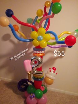 Whimsical fun looking balloon columns
