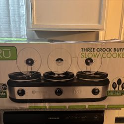 TRU Triple Buffet Server, Three 2-1/2-Quart Removable Inserts read description