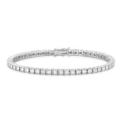 *VDAY SALE* Princess Cut Channel Set Diamond Tennis Bracelet In 18kt Yellow Or White Gold Vermeil