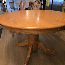 All Wood Dining Table With Two Chairs