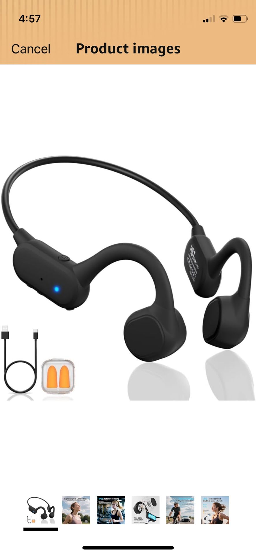 Headphones, Bluetooth 5.4 Wireless Headphones, Type-C Quickly Charge, 12Hrs Playtime, IPX5 Waterproof for Traving, Running, Hiking (Black)
