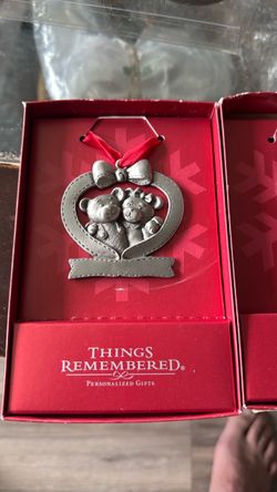 Things Remembered Pewter Bear Couple Heart Ornament