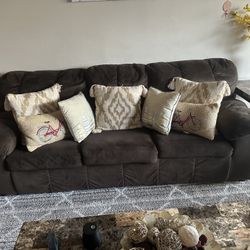 Living Room Set And Tables (Brown)