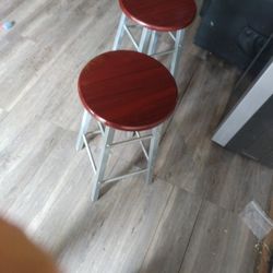 Wood Set Of Stools 