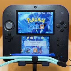 Nintendo 2DS - Cobalt Blue/ Black w/ Loaded 64GB SD & Accessories