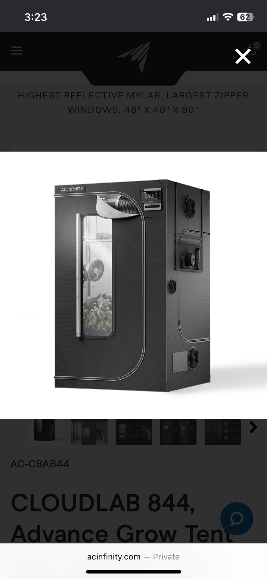 4x4 AC Infinity Grow Tent Brand New Condition