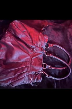 Black leather slouchy handbag