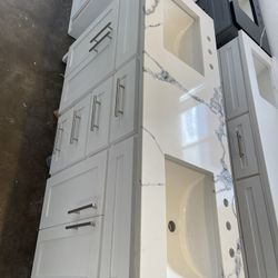Vanities Para Baño Madera Y Cuarzo 