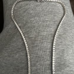 Lab Diamond Sterling Silver Tennis Chain