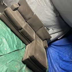 Gray Couch Reversible Laying Chair Clean Good Condition We Sell The Time