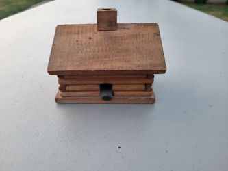 Paines log cabin center incense burner , approx 3x4"