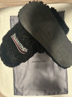 BALENCIAGA FUR SLIDES