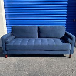 Blue Mid Century Modern Tufted Sofa (Pending)