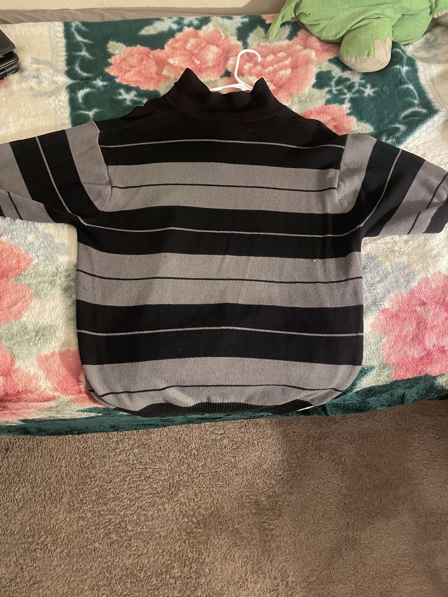 FB County Charlie Brown Black and Gray Striped Polo Shirt