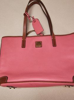Dooney & Bourke Pink Pebbled Leather Tote Bag