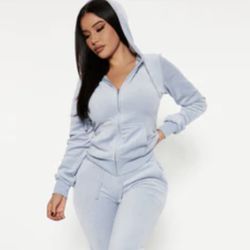 Fashion Nova 2 Piece Velour Set Size Medium NEW WITH TAGS