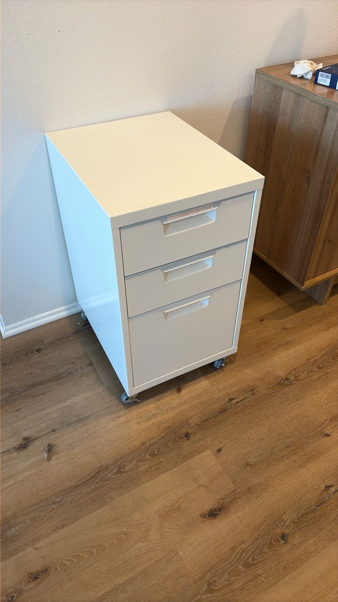 CB2 Gloss white 3 Drawer File Cabinet
