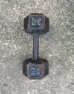 ONE Single (1) 30 lb dumbbell weight pounds pound 30lb 30lbs lbs NOT multiple dumbbells weights Cast Iron hex
