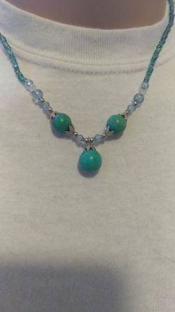 Blue beaded necklace