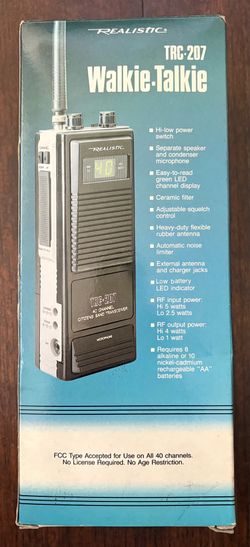 Realistic TRC-207 5-Watt 40 Channel Portable Citizens Band Walkie-Talkie NIB