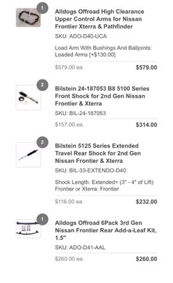 Nissan Frontier/Xterra Suspension Parts