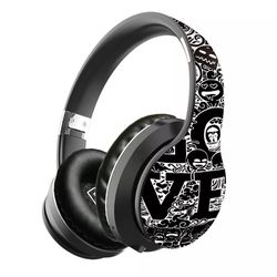 Black Graffiti Gaming Bluetooth Headphones 