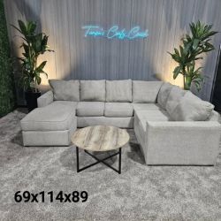 Comfy Gray Ushaped Sectional