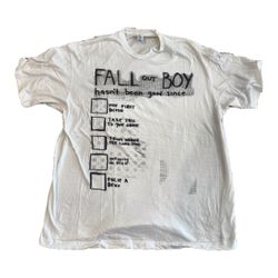 Fall Out Boy Folie a Deux 2008 Pre-Order Bundle T-Shirt XL White
