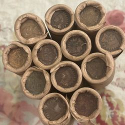 Very Old Window, Original Bank Wrapper Wheats With Indian Heads